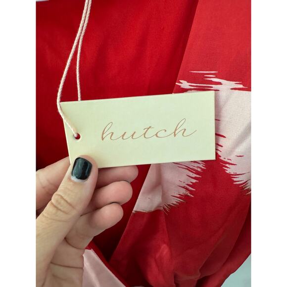 NWT Hutch Poet Sleeve Wrap Mini Dress Red Pink XS - Picture 6 of 8